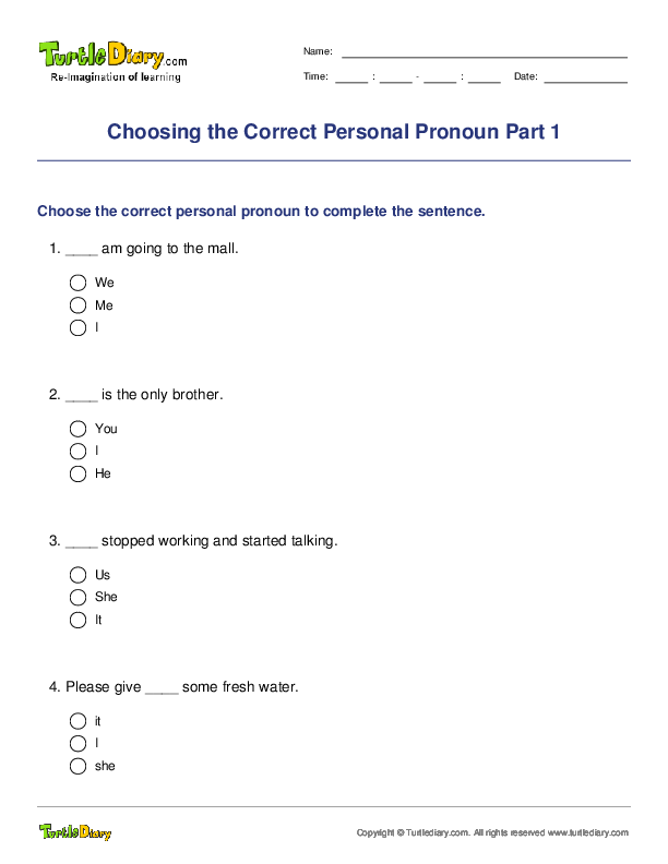 Choosing the Correct Personal Pronoun Part 1