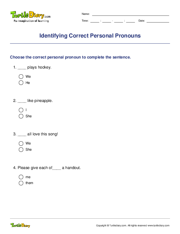 Identifying Correct Personal Pronouns
