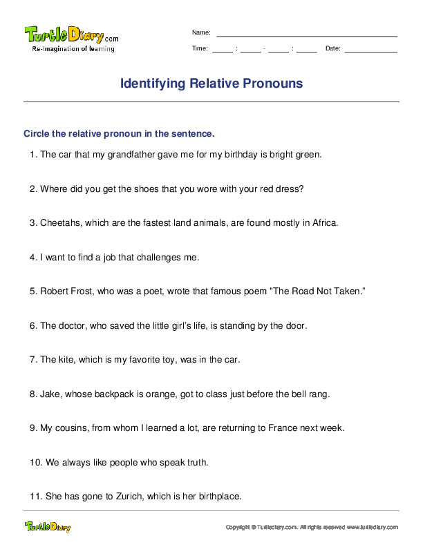 Identifying Relative Pronouns