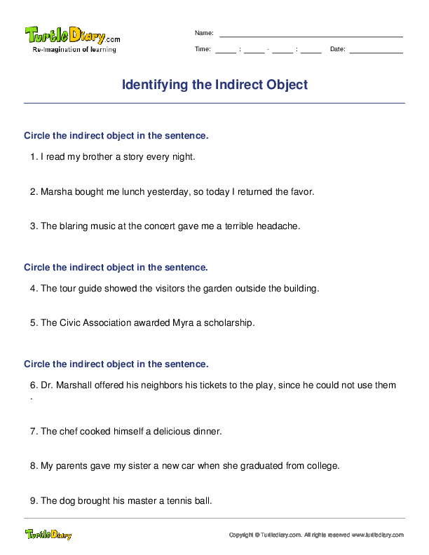 Identifying the Indirect Object