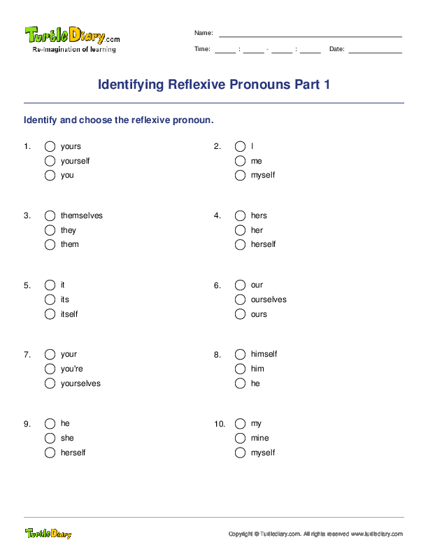 Identifying Reflexive Pronouns Part 1