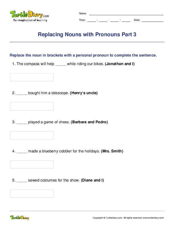 Replacing Nouns with Pronouns Part 3