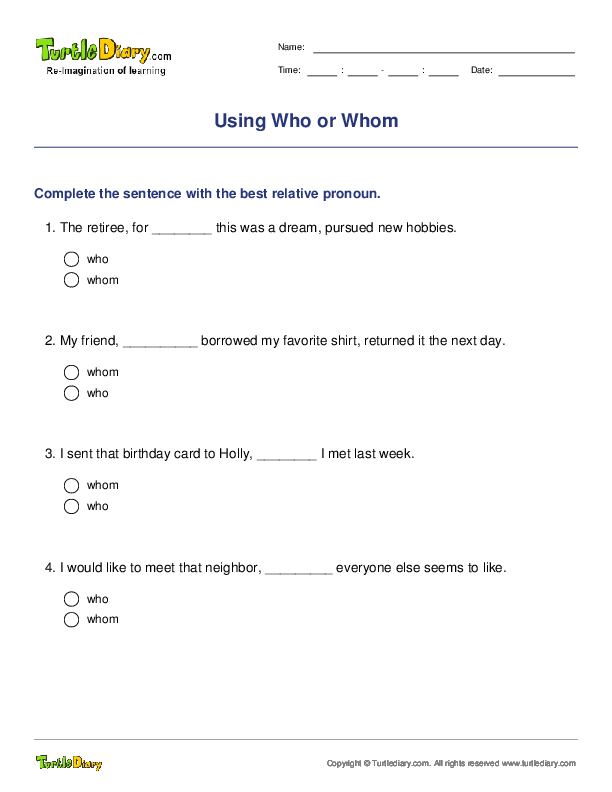 Using Who or Whom