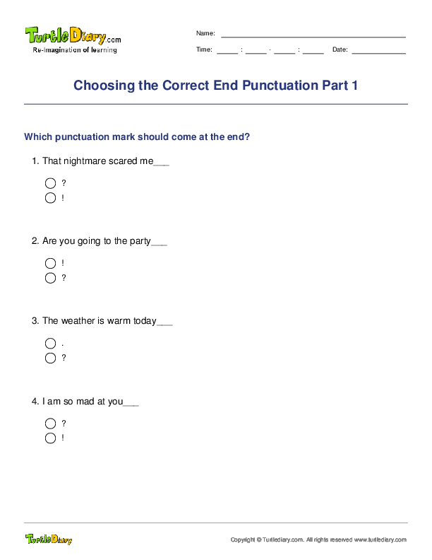 Choosing the Correct End Punctuation Part 1