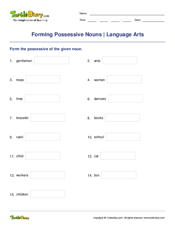 Forming Possessive Nouns | Language Arts