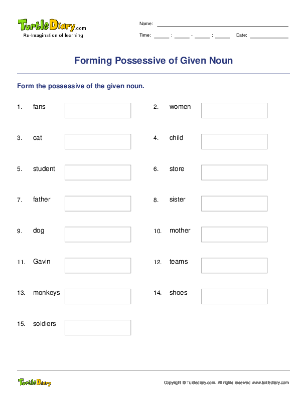 Forming Possessive of Given Noun