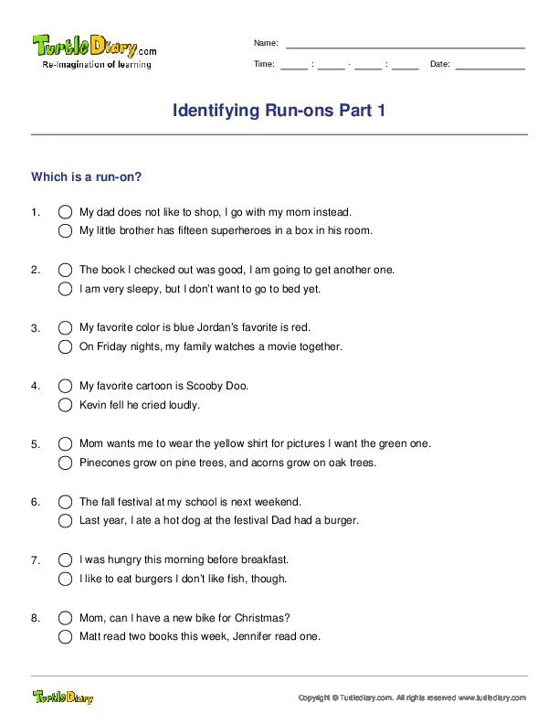 Identifying Run-ons Part 1