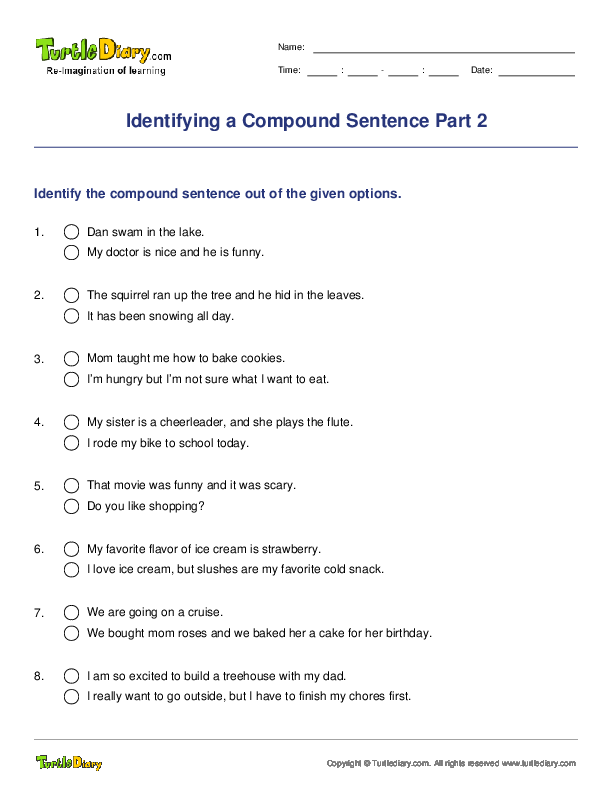 Identifying a Compound Sentence Part 2