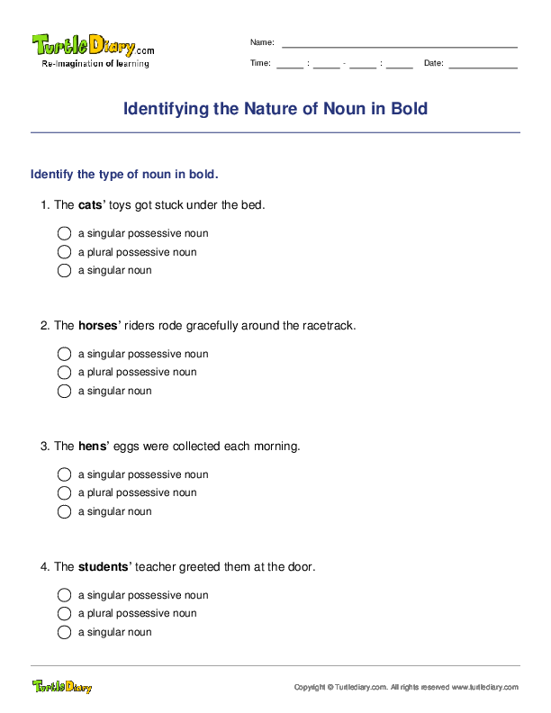 identifying-the-nature-of-noun-in-bold-turtle-diary-worksheet