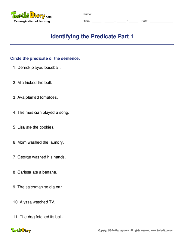 Identifying the Predicate Part 1