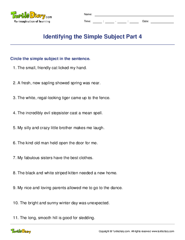 Identifying the Simple Subject Part 4