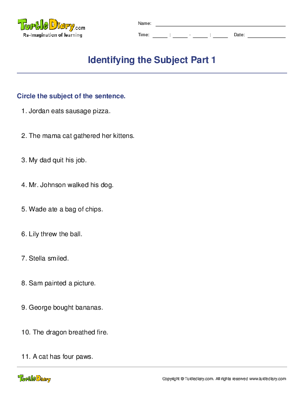 Identifying the Subject Part 1