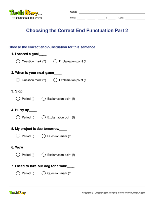 Choosing the Correct End Punctuation Part 2