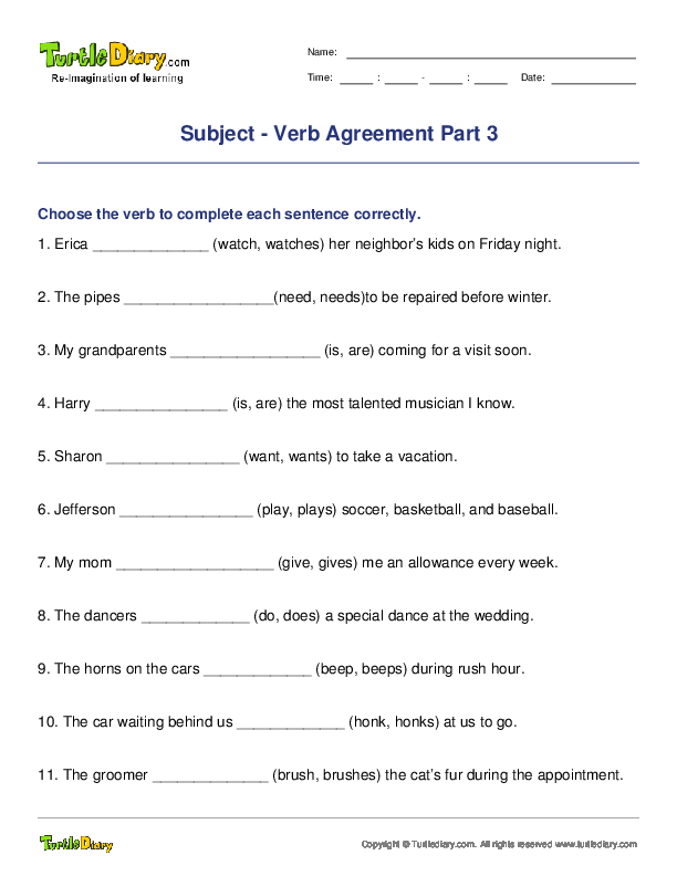 Subject - Verb Agreement Part 3