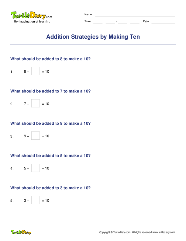 Addition Strategies by Making Ten