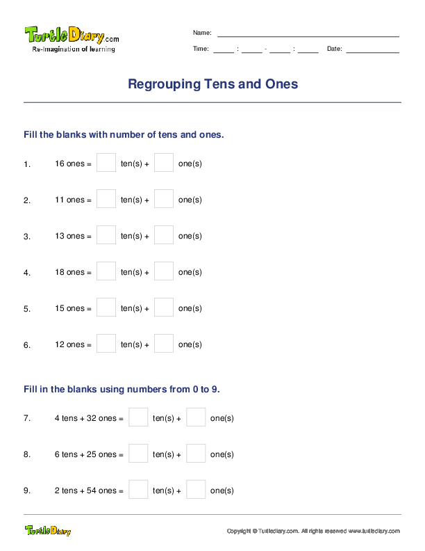 Regrouping Tens and Ones