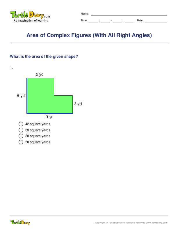 Area of Complex Figures (With All Right Angles)