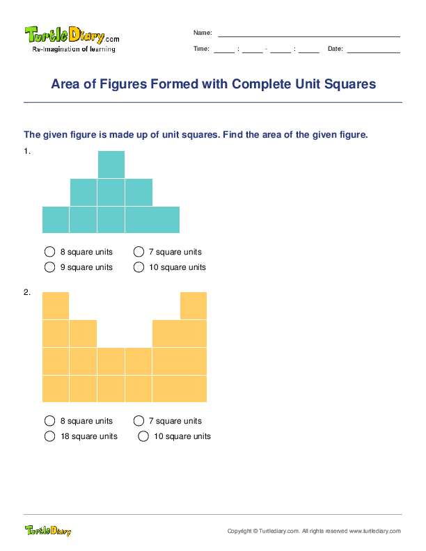 Area of Figures Formed with Complete Unit Squares