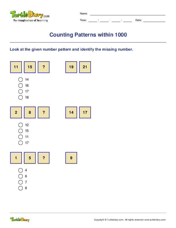 Counting Patterns within 1000