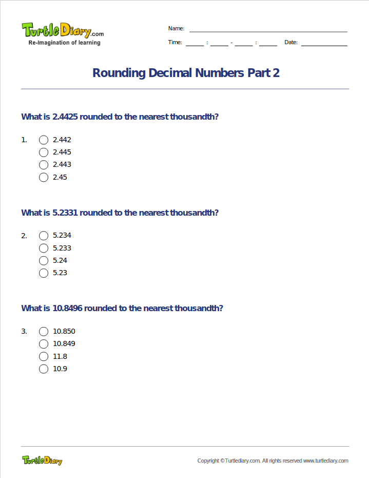 Rounding Decimal Numbers Part 2