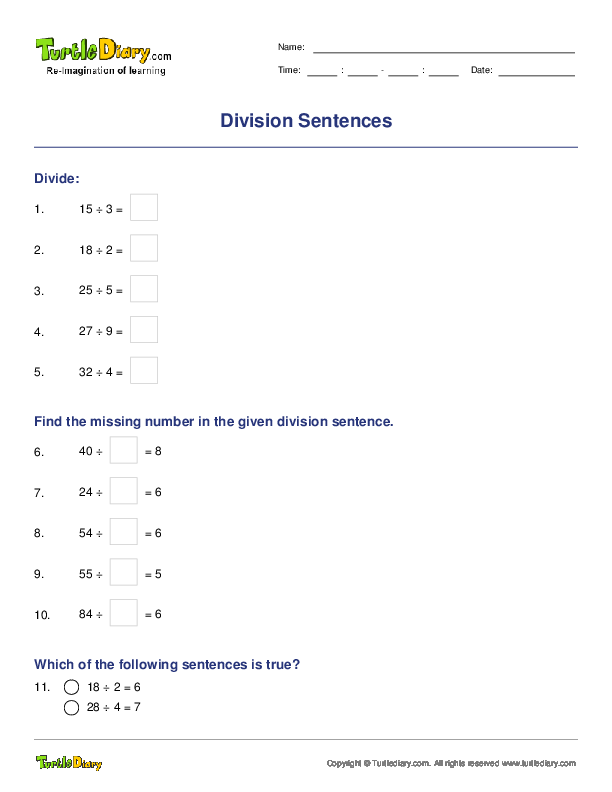 Division Sentences
