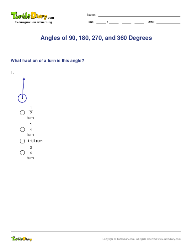 Angles of 90, 180, 270, and 360 Degrees