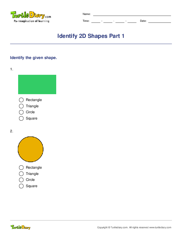 Identify 2D Shapes Part 1