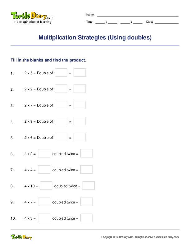 Multiplication Strategies (Using doubles)