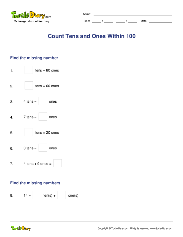 Count Tens and Ones Within 100