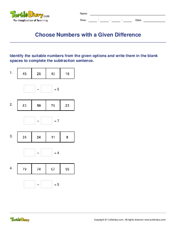 Choose Numbers with a Given Difference