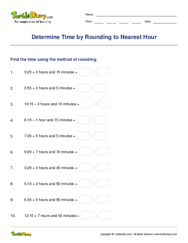 Determine Time by Rounding to Nearest Hour