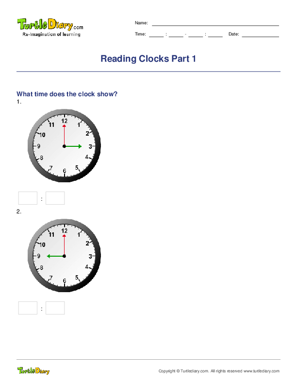 Reading Clocks Part 1