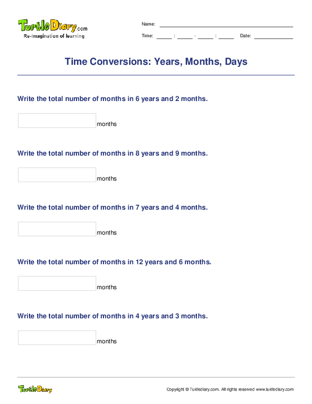 Time Conversions: Years, Months, Days