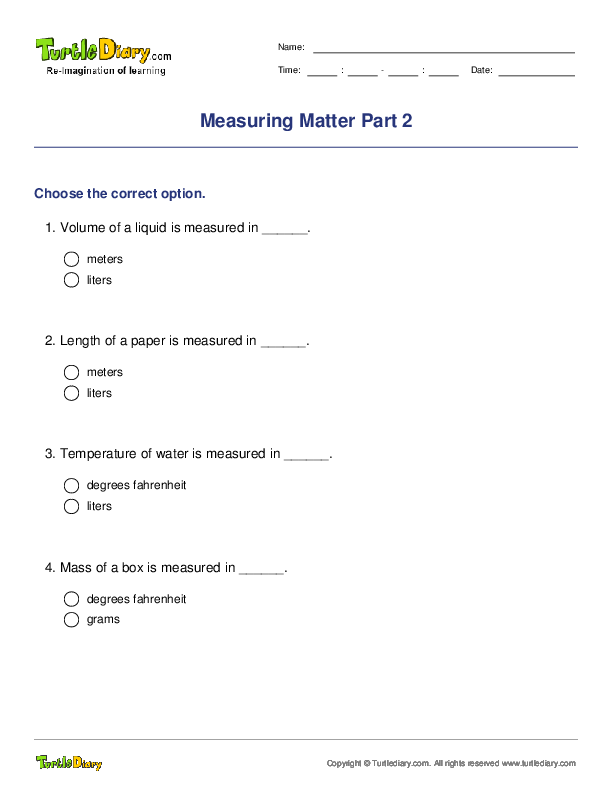 Measuring Matter Part 2