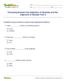 Choosing between the Adjective of Quantity and the Adjective of Number Part 3 - adjectives - Fifth Grade
