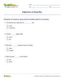 Adjective of Quantity - adjective - Third Grade