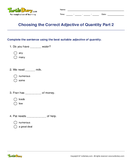 Choosing the Correct Adjective of Quantity Part 2