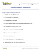 Adjective Examples in Sentences - adjective - Fifth Grade