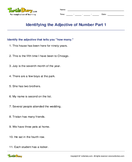 Identifying the Adjective of Number Part 1 - adjectives - Third Grade