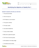 Identifying the Adjective of Quality Part 1 - adjective - Third Grade