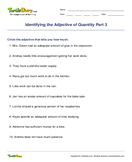 Identifying the Adjective of Quantity Part 3 - adjective - Fifth Grade