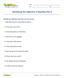 Identifying the Adjective of Quantity Part 2 - adjective - Fourth Grade