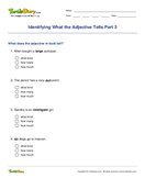 Identifying What the Adjective Tells Part 3 - adjectives - Fifth Grade