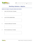 Rewriting a Sentence - Adjective - adjective - Fourth Grade