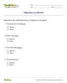 Adjective vs Adverb - adverb - Fourth Grade