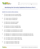 Identifying the Correctly Capitalized Sentence Part 2 - capitalization - Second Grade