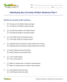 Identifying the Correctly Written Sentence Part 1 - capitalization - Second Grade