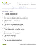 Pick the Correct Sentence - capitalization - Third Grade