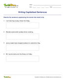 Writing Capitalized Sentences - capitalization - Third Grade