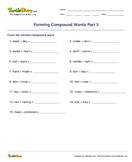 Forming Compound Words Part 3 - compound-words - Fourth Grade